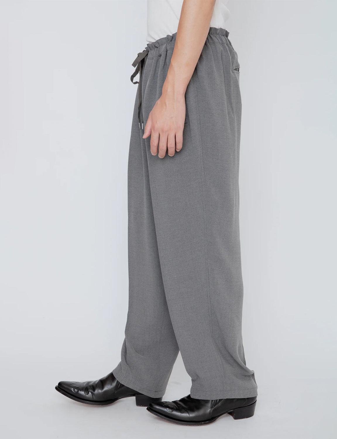 MELANGE TWILL DOUGI PANTS / TOP GRAY