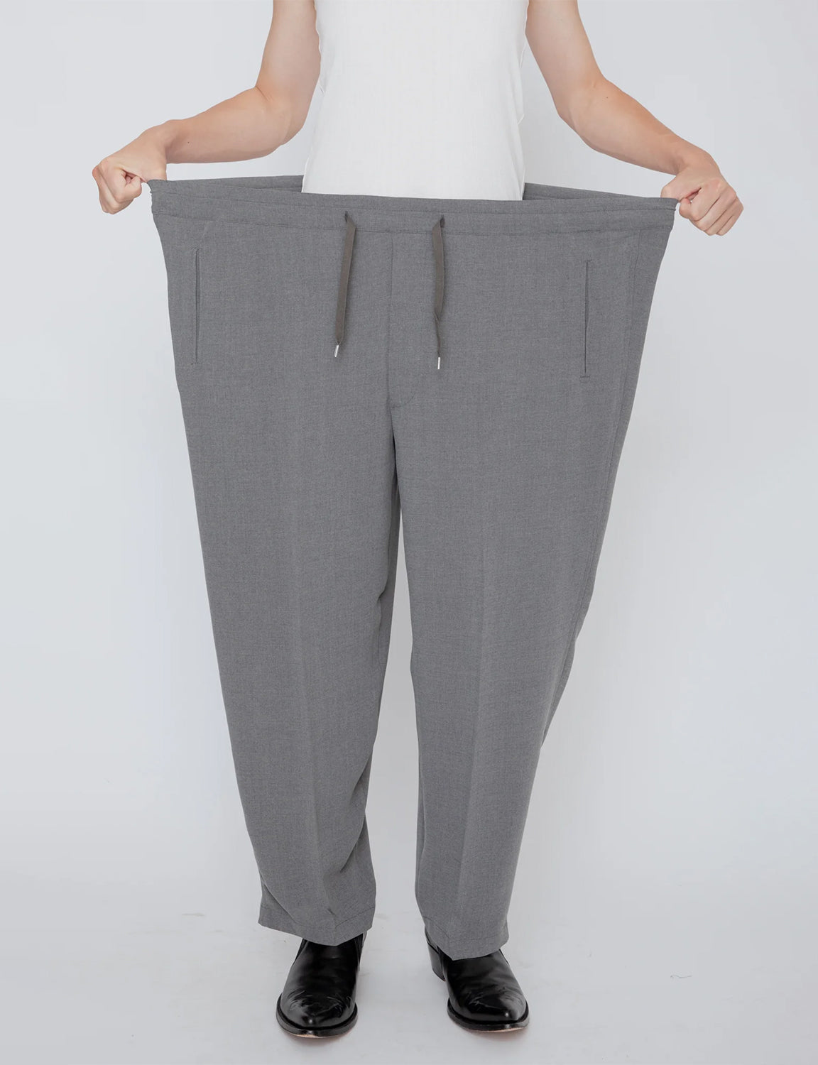 MELANGE TWILL DOUGI PANTS / TOP GRAY