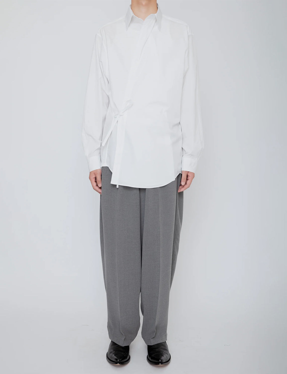 MELANGE TWILL DOUGI PANTS / TOP GRAY