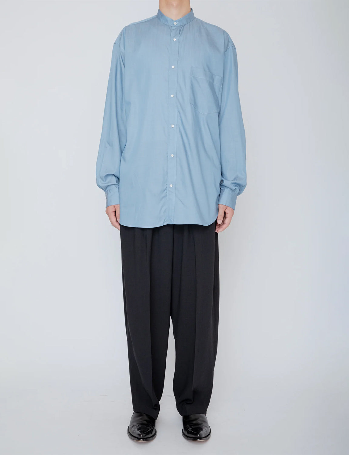 MELANGE TWILL DOUGI PANTS / BLACK