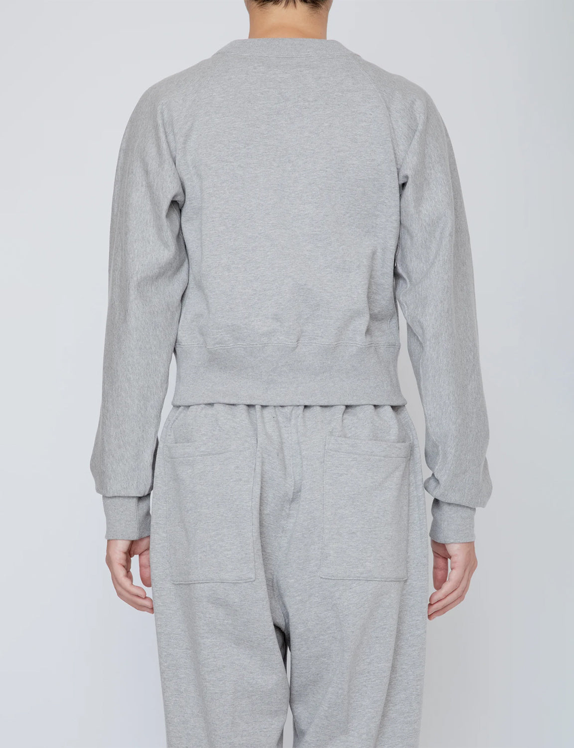 ONE-SIDE KIMONO SLEEVE SWEATSHIRT_TIGHT FIT / TOP GRAY