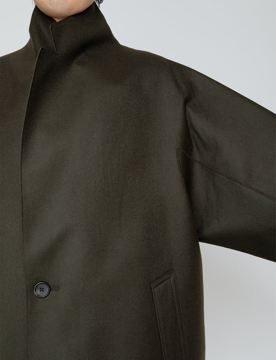 COCOON COAT / DARK OLIVE