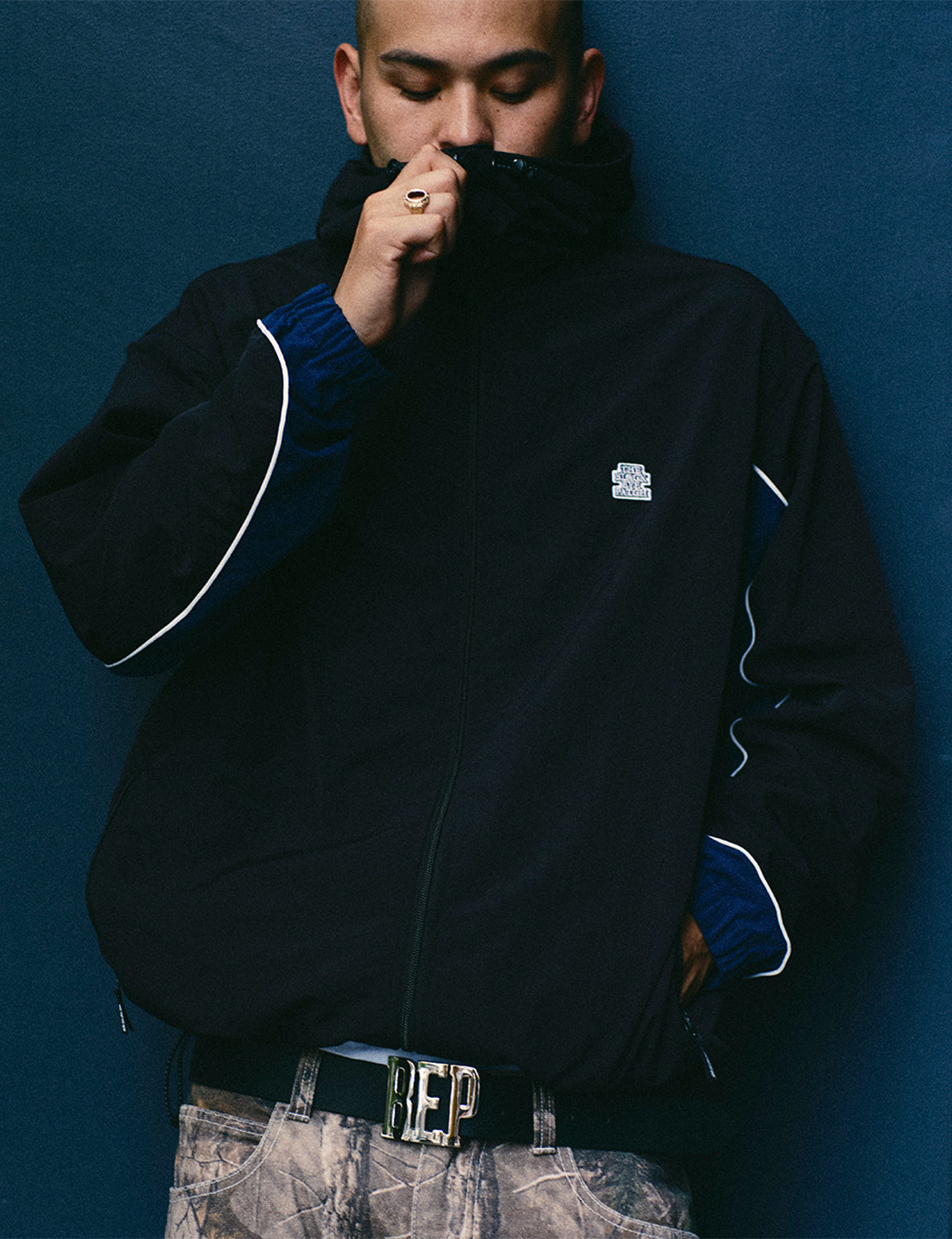 SMALL OG LABEL NYLON TRACK JACKET