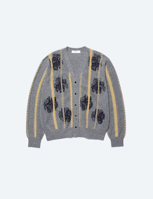 STRIPE JACQUARD KNIT CARDIGAN