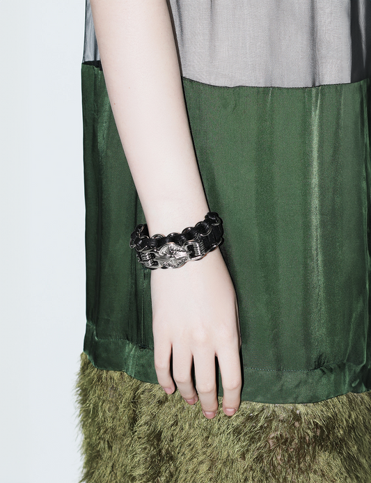 LEATHER BRAID BANGLE