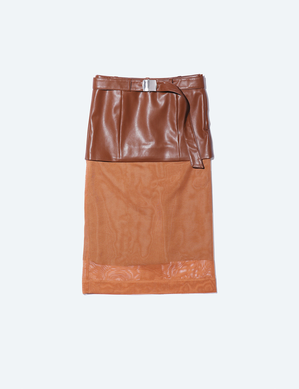 LEATHER MESH SKIRT