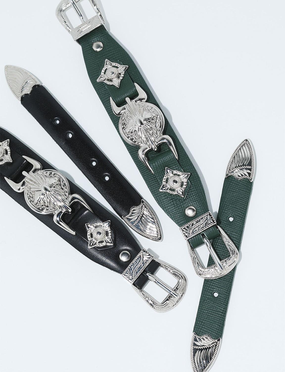 DOUBLE BUCKLE CONCHO BANGLE