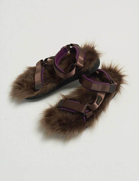 BED j.w. FORD × SUICOKE “Monster sole – Brown” Fur Sandal|ベッドフォード × スイコック “モンスターソール – ブラウン” ファーサンダル