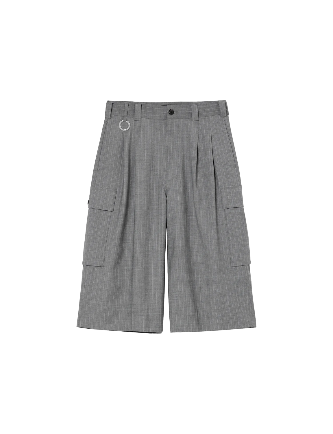 Wide Cargo Shorts / gray stripe