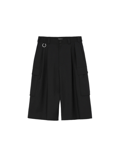 Wide Cargo Shorts / gray stripe