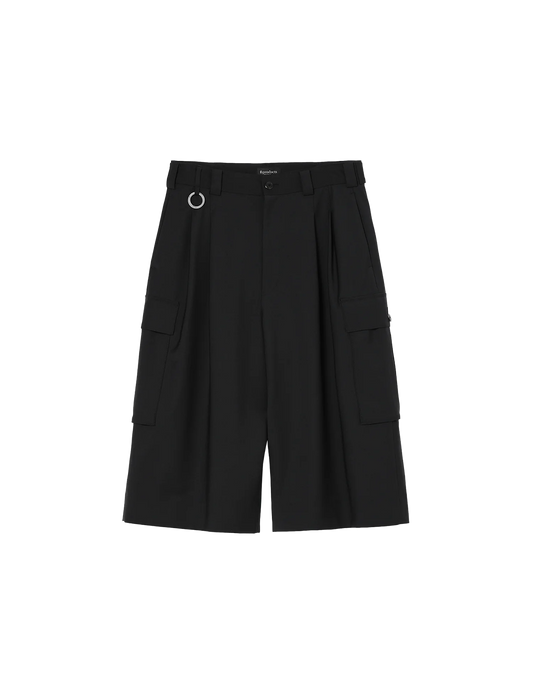 Wide Cargo Shorts / black