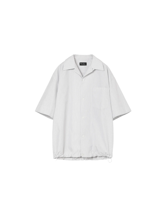 Open Collar Shirt (MID) / white stripe