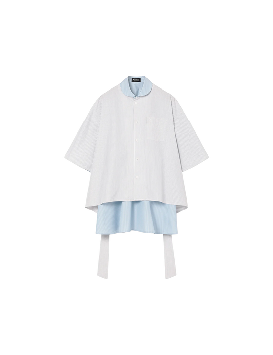 Flare Blouse / mix stripe