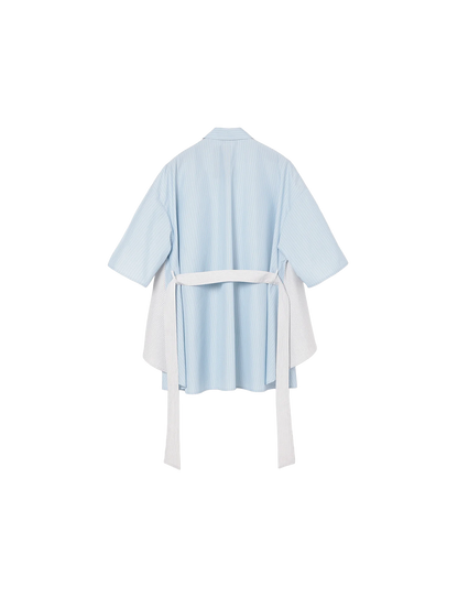 Flare Blouse / mix stripe