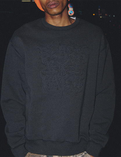 METAL LOGO STITCHED CREW SWEAT
