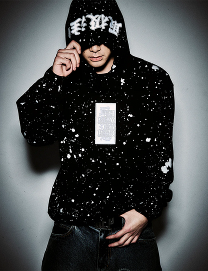 SPLATTERED REFLECTOR HWC LABEL HOODIE
