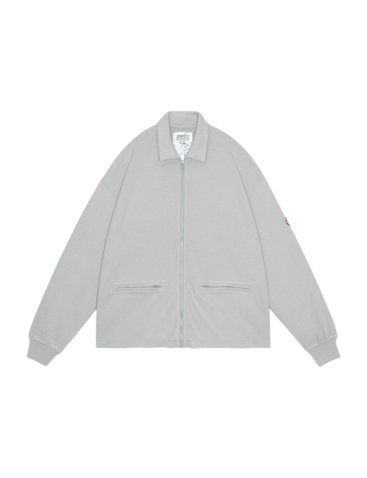 DBL KNIT COLLARED ZIP UP