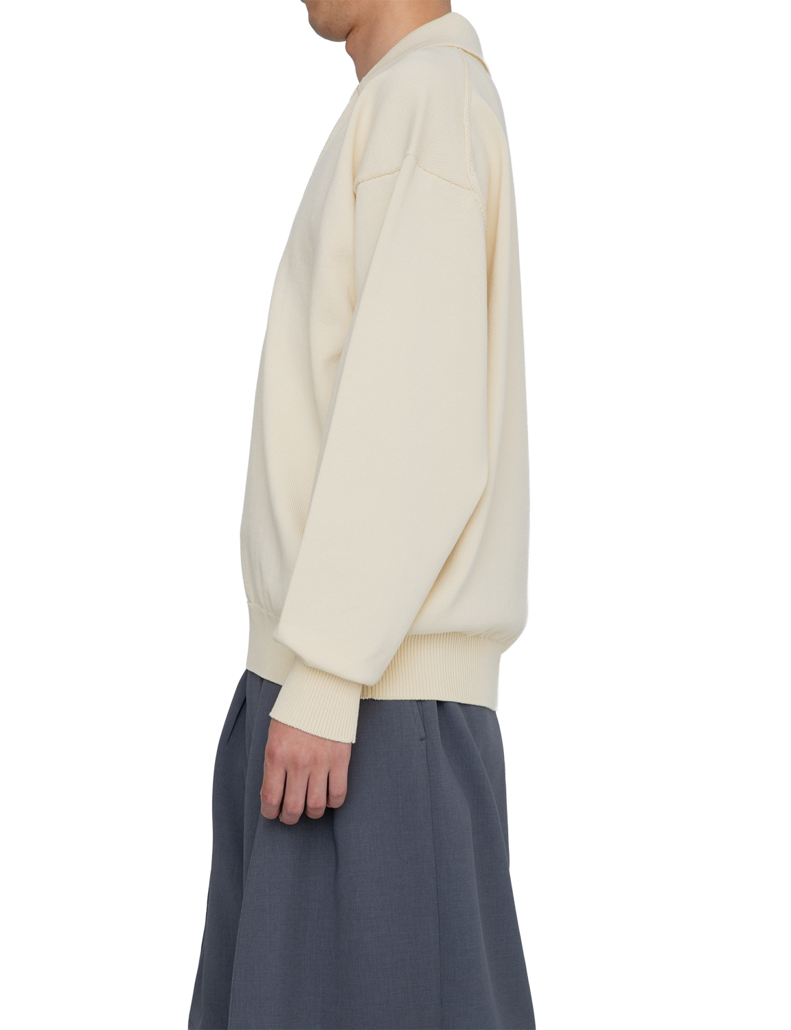 HEAVY KNIT POLO SWEATER