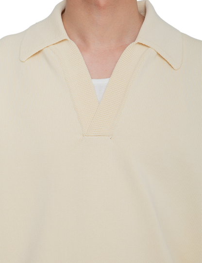 HEAVY KNIT POLO SWEATER