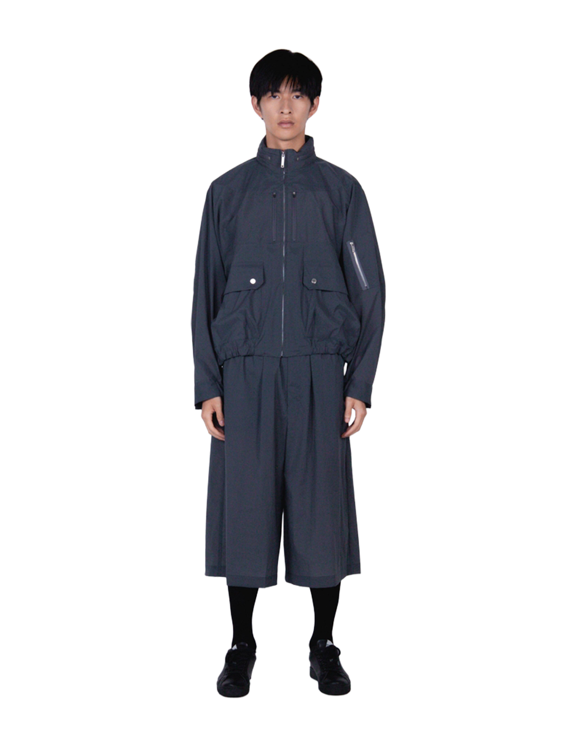 Cap Shoulder Blouson / gray