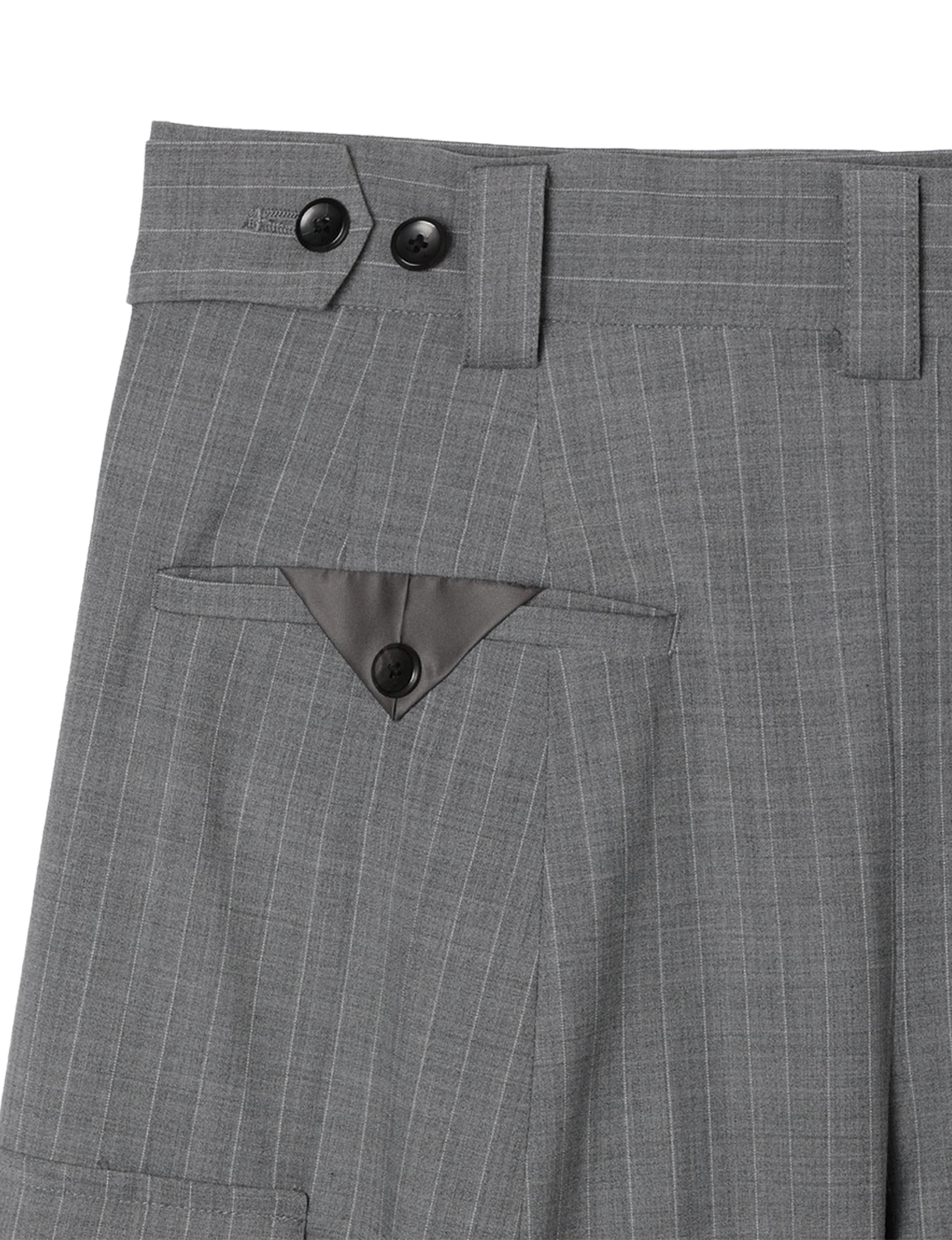 Wide Cargo Shorts / gray stripe