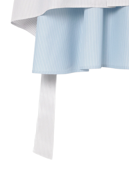 Flare Blouse / mix stripe