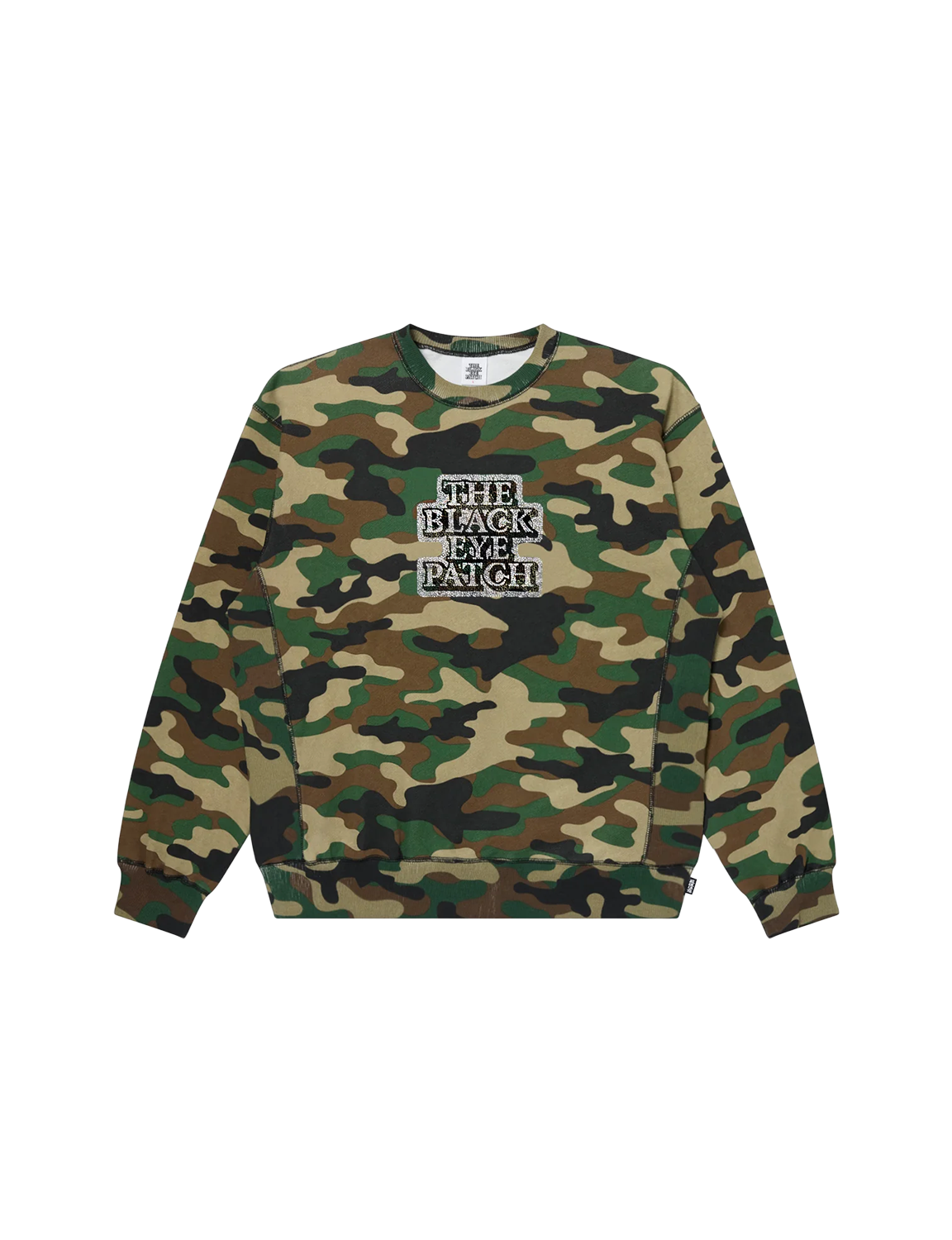 RHINESTONED OG LABEL CREW SWEAT