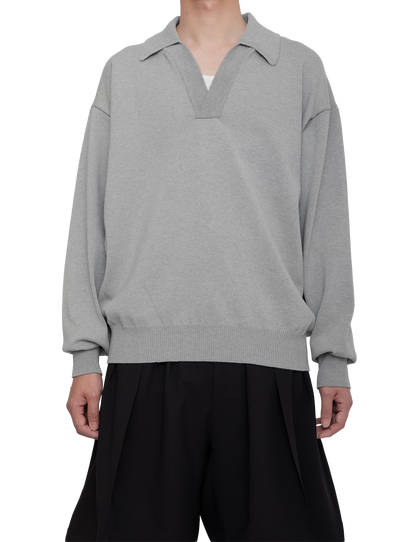 HEAVY KNIT POLO SWEATER