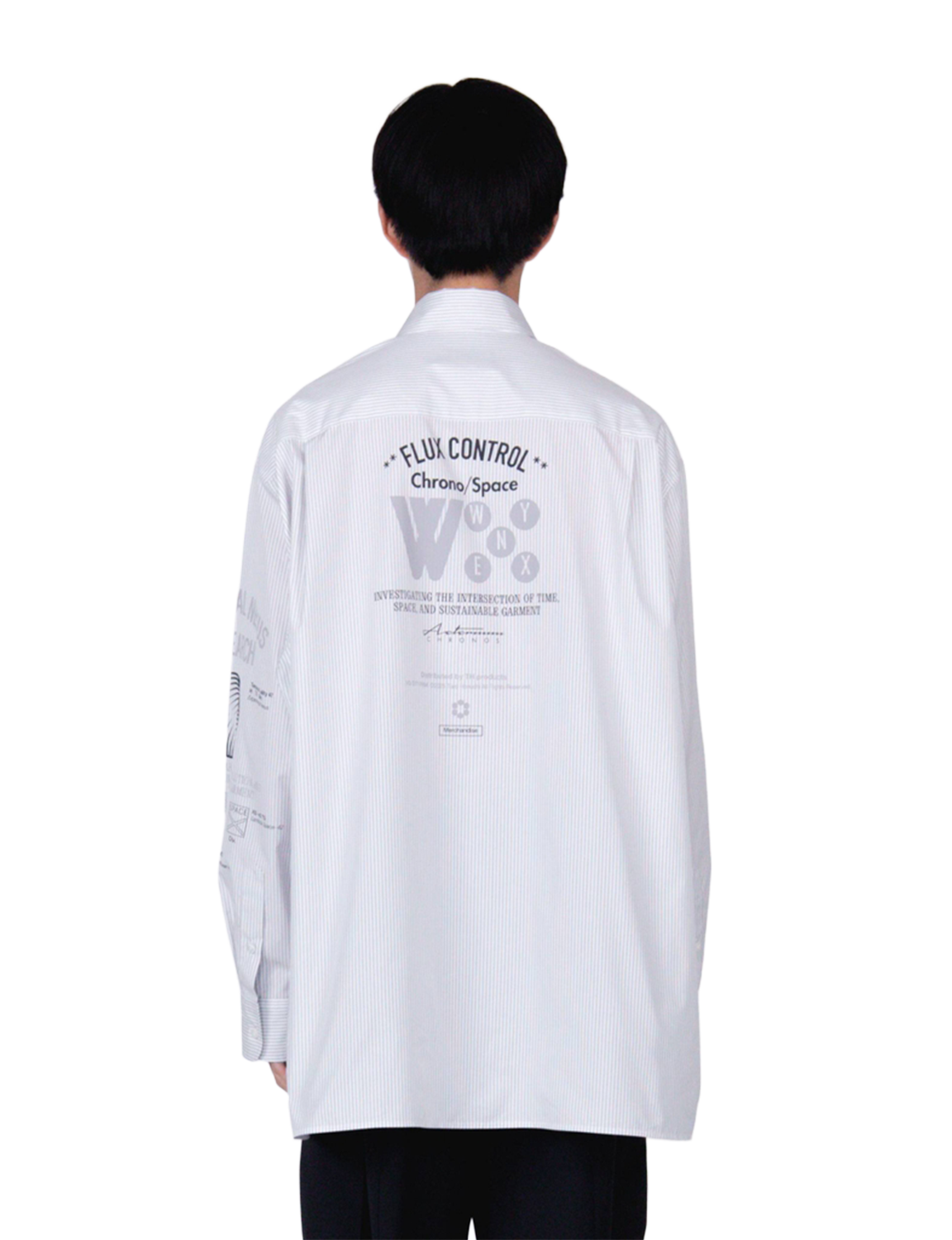 Graphic Print Oversized Shirt / pink stripe