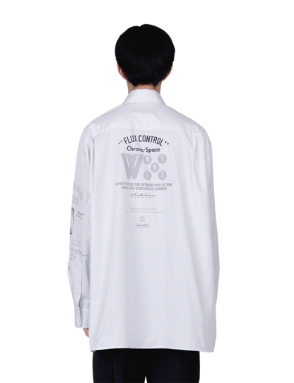 Graphic Print Oversized Shirt / pink stripe