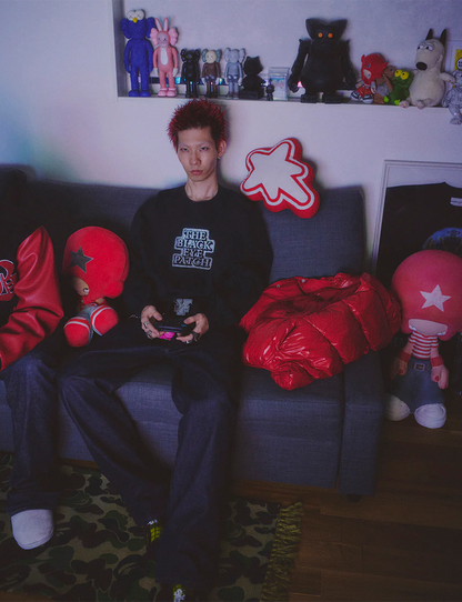 RHINESTONED OG LABEL CREW SWEAT