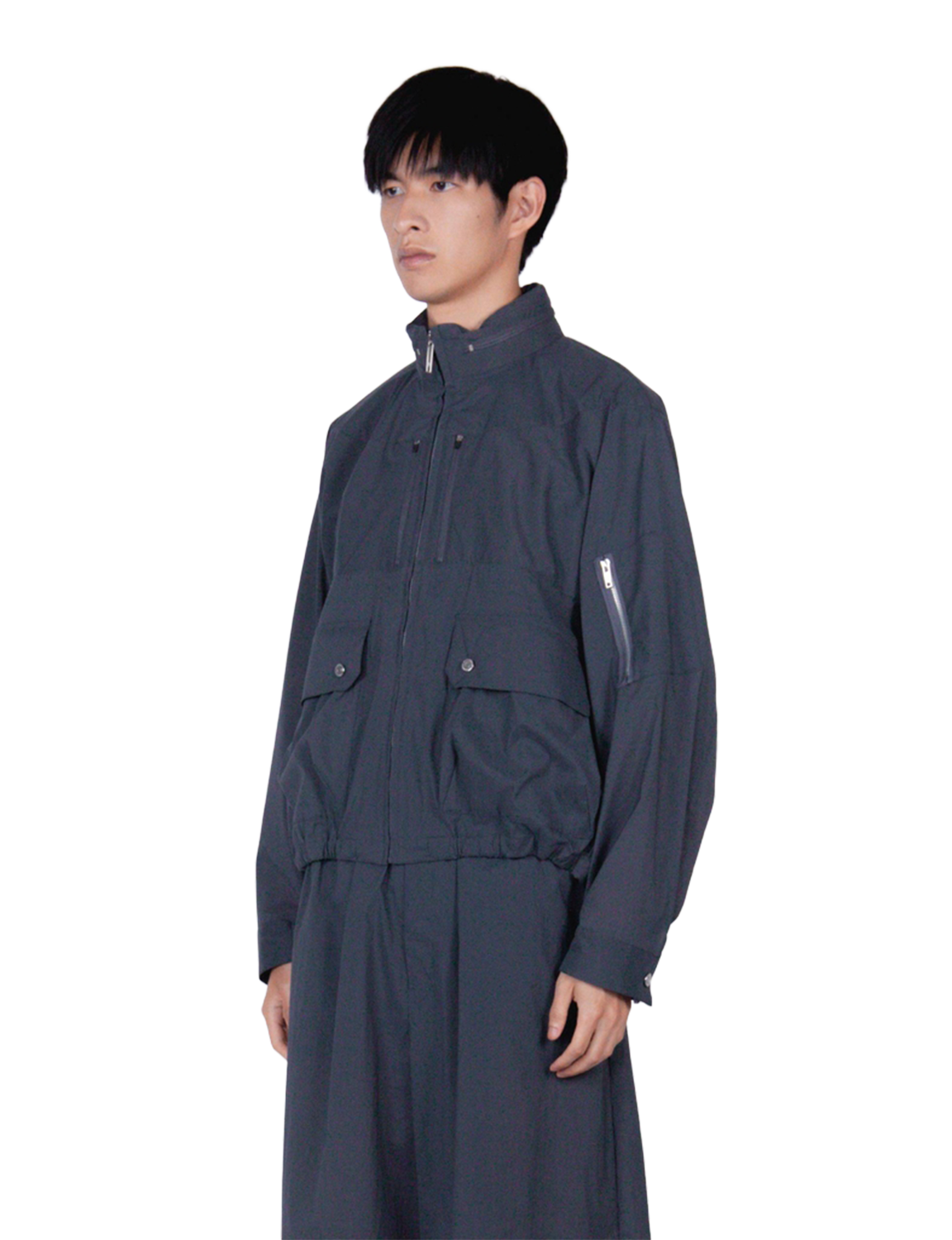 Cap Shoulder Blouson / gray
