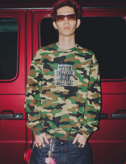 RHINESTONED OG LABEL CREW SWEAT