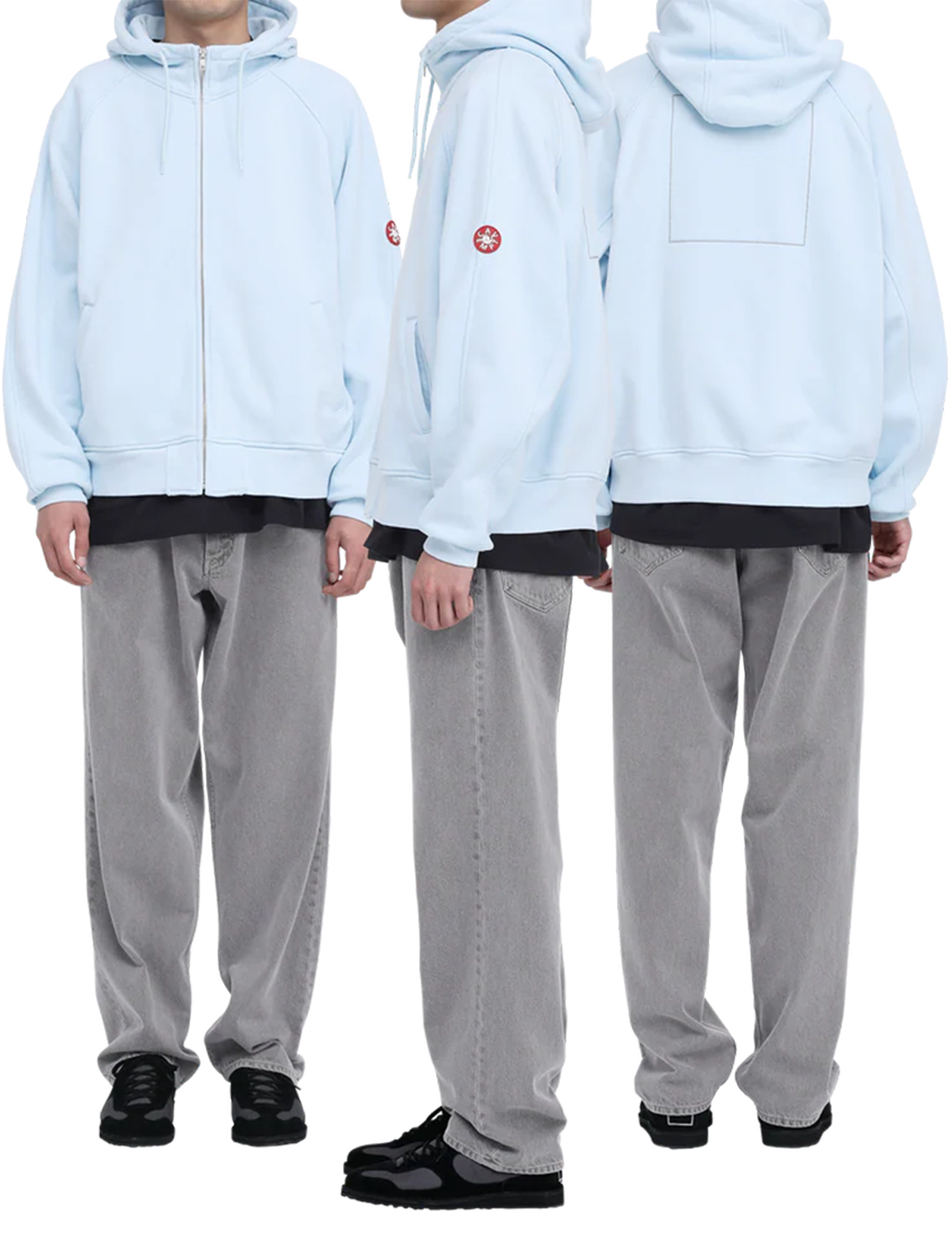 SOLID BIG HEAVY ZIP HOODY