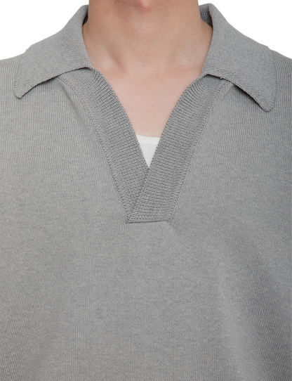 HEAVY KNIT POLO SWEATER