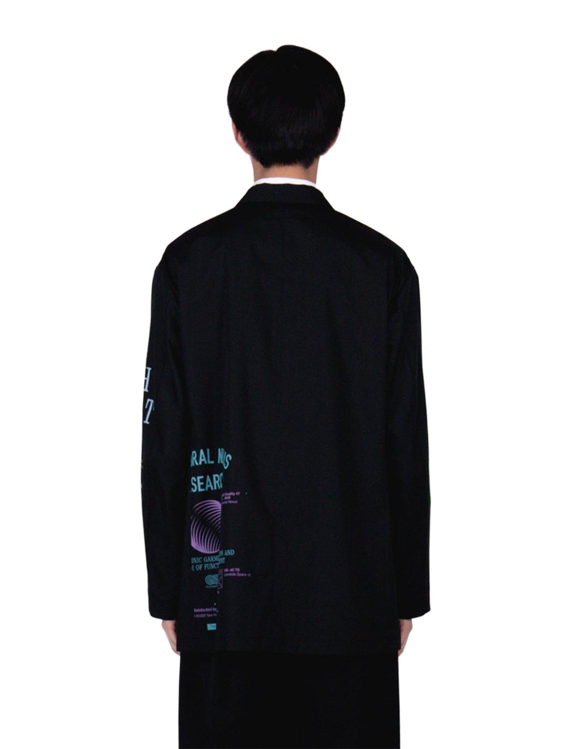 Graphic Print Oversized Jacket / black