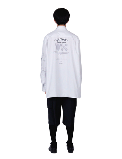 Graphic Print Oversized Shirt / pink stripe