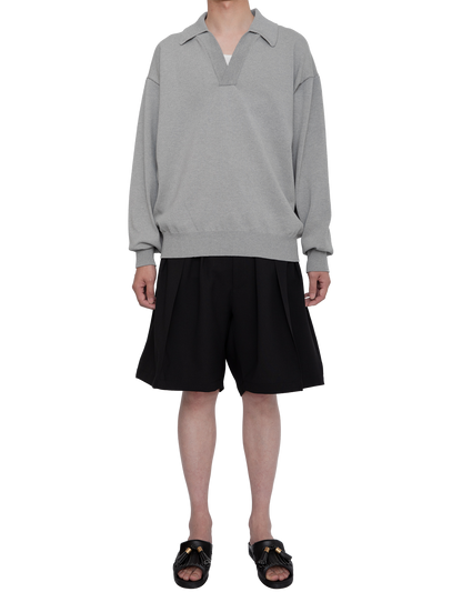 HEAVY KNIT POLO SWEATER