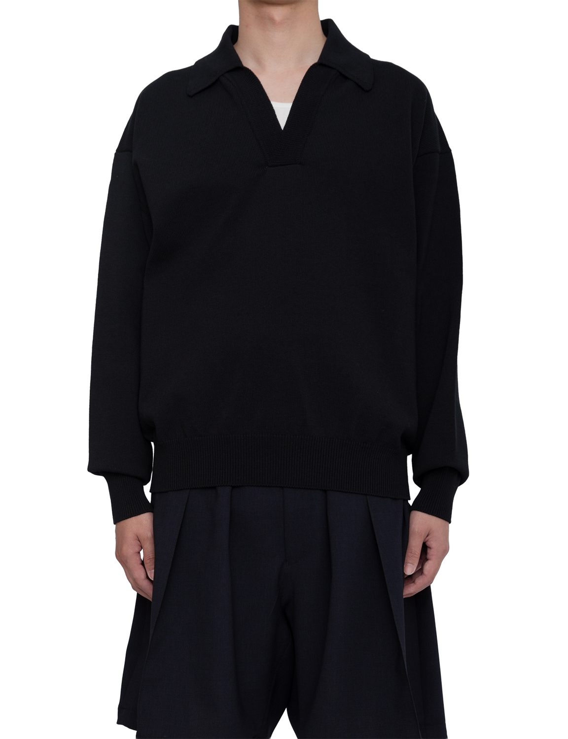 HEAVY KNIT POLO SWEATER