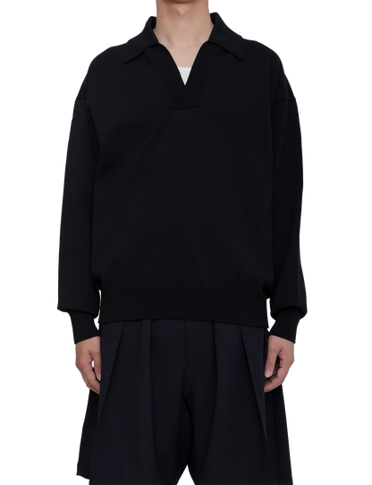 HEAVY KNIT POLO SWEATER
