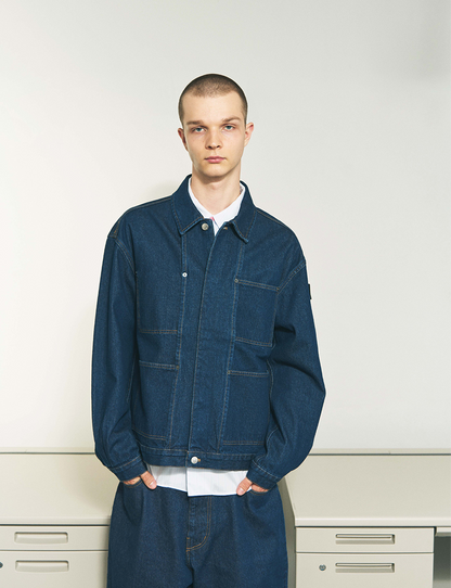 DENIM RIVET CHORE JACKET