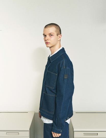DENIM RIVET CHORE JACKET