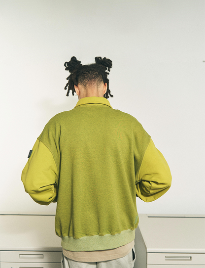 HALF-ZIP COLLAR SWEATSHIRT DYED HEATHER