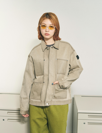 DENIM RIVET CHORE JACKET