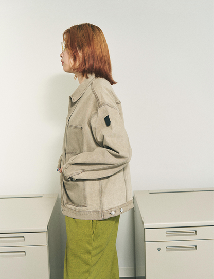 DENIM RIVET CHORE JACKET