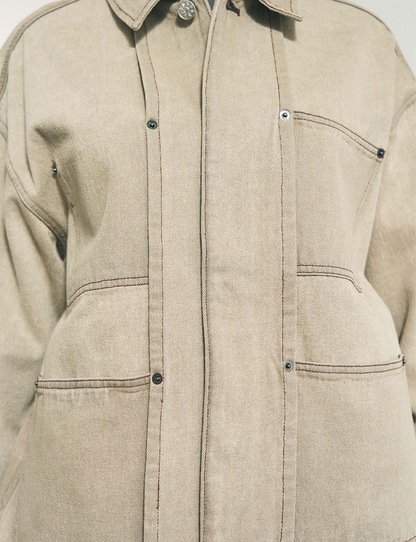 DENIM RIVET CHORE JACKET