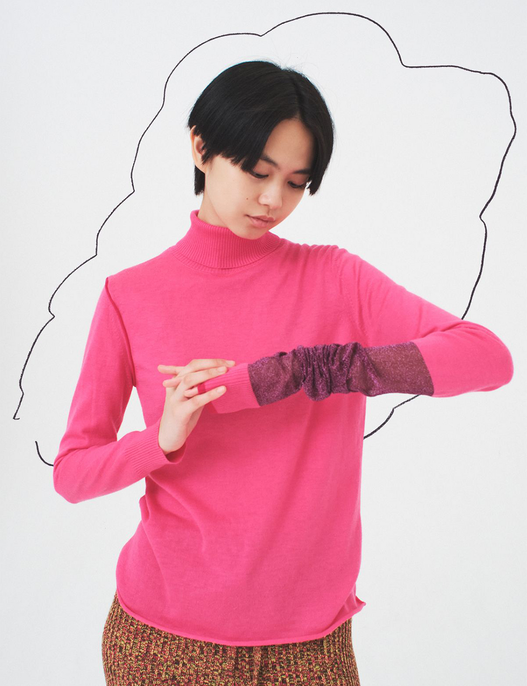 one long knit top / pink