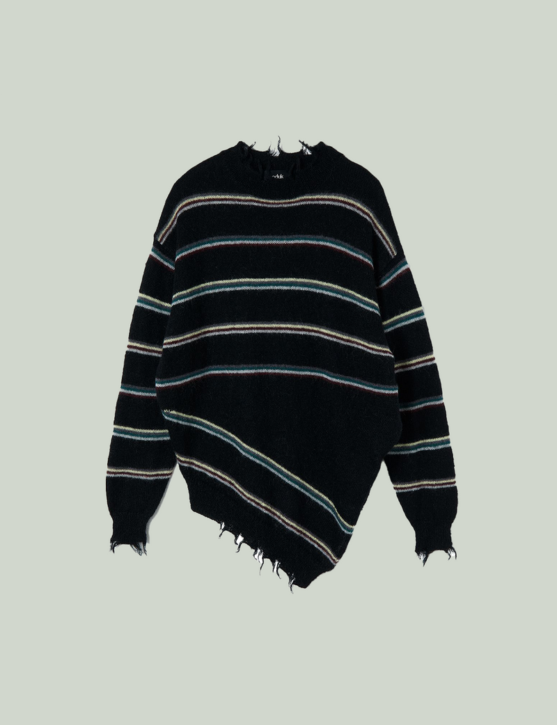 striped knit / black