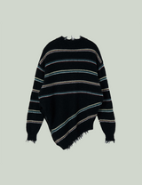 striped knit / black