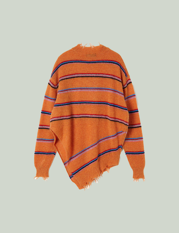 striped knit / ornage